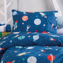 Παπλωματοθήκη Παιδική Μονή Σετ Kids Space Odyssey Cotton Rythmos (160x250) 2Τεμ