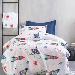 Παπλωματοθήκη Παιδική Μονή Σετ Kids Astronio Cotton Rythmos (160x250) 2Τεμ