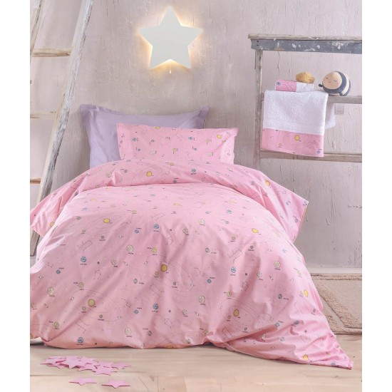 Κουβερλί Μονό Σετ Symbol Venus Pink Cotton Rythmos (160x240) 2Τεμ
