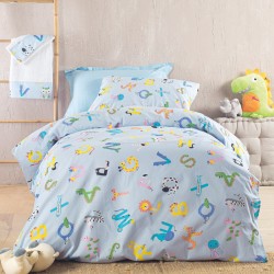 Παπλωματοθήκη Μονή Σετ Kids Letterland Blue Cotton Rythmos (160x250) 2Τεμ Παπλωματοθήκη Μονή Σετ Kids Letterland Blue Cotton Rythmos (160x250) 2Τεμ