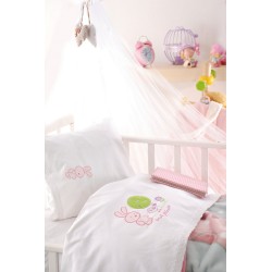 Σεντόνια Βρεφικά Κούνιας Σετ Bebe Sweet Summer Pink Cotton Rythmos (100x160) 3Τεμ