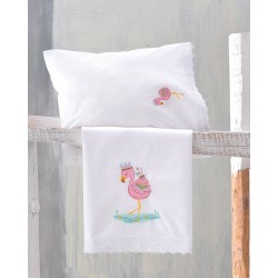 Σεντόνια Βρεφικά Κούνιας Σετ Newborn Flamingo Cotton Rythmos (105x160) 3Τεμ