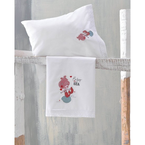 Σεντόνια Βρεφικά Κούνιας Σετ Newborn Little Mermaid Cotton Rythmos (105x160) 3Τεμ