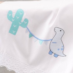 Σεντόνια Βρεφικά Κούνιας Σετ Newborn Diego Light Blue Cotton Rythmos (100x160) 3Τεμ