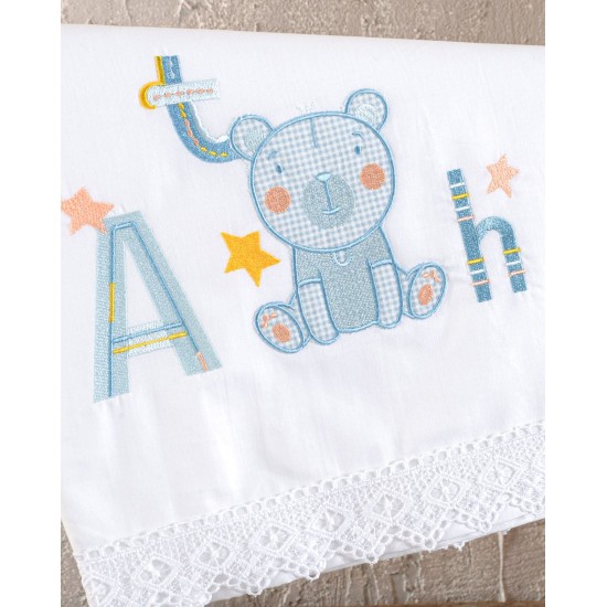 Σεντόνια Βρεφικά Κούνιας Σετ Newborn Arthur L.Blue Cotton Rythmos (105x160) 3Τεμ Σεντόνια Βρεφικά Κούνιας Σετ Newborn Arthur L.Blue Cotton Rythmos (105x160) 3Τεμ