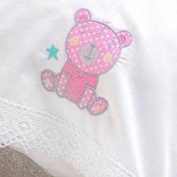 Σεντόνια Βρεφικά Κούνιας Σετ Newborn Arthur Pink Cotton Rythmos (105x160) 3Τεμ