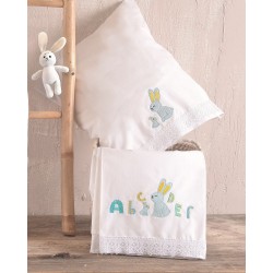 Σεντόνια Βρεφικά Κούνιας Σετ Newborn Miffy L.Blue Cotton Rythmos (105x160) 3Τεμ