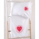 Σεντόνια Βρεφικά Με Κέντημα Κούνιας Σετ Newborn Loveheart Cotton Rythmos (105x160) 3Τεμ
