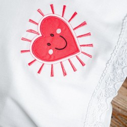 Σεντόνια Βρεφικά Με Κέντημα Κούνιας Σετ Newborn Loveheart Cotton Rythmos (105x160) 3Τεμ