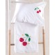 Σεντόνια Βρεφικά Με Κέντημα Κούνιας Σετ Newborn Cherries Cotton Rythmos (105x160) 3Τεμ