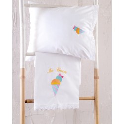 Σεντόνια Βρεφικά Με Κέντημα Κούνιας Σετ Newborn Gelato Cotton Rythmos (105x160) 3Τεμ