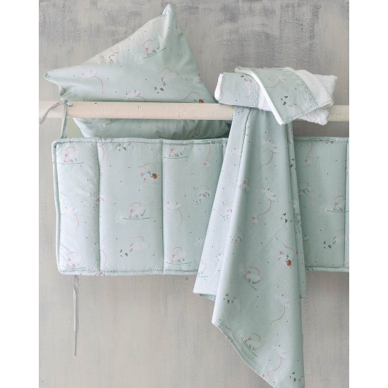 Παπλωματοθήκη Βρεφική Κούνιας Σετ Newborn Jerom Aqua Cotton Rythmos (110x160) 3Τεμ