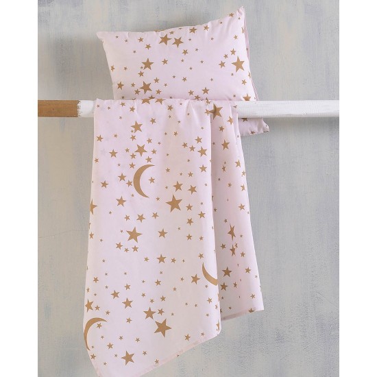 Σεντόνια Βρεφικά Κούνιας Σετ Newborn Moonlight Pink Cotton Rythmos (120x160) 3Τεμ Σεντόνια Βρεφικά Κούνιας Σετ Newborn Moonlight Pink Cotton Rythmos (120x160) 3Τεμ
