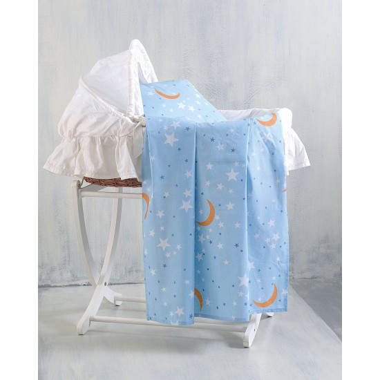Παπλωματοθήκη Βρεφική Κούνιας Σετ Newborn Moonlight Blue Cotton Rythmos (110x160) 3Τεμ Παπλωματοθήκη Βρεφική Κούνιας Σετ Newborn Moonlight Blue Cotton Rythmos (110x160) 3Τεμ