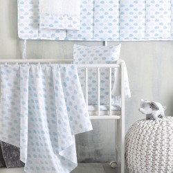 Πάντα Κούνιας Newborn Cloudy Blue Cotton Rythmos (43x200) 1Τεμ