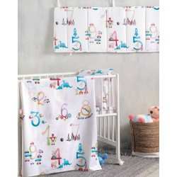 Σεντόνια Βρεφικά Κούνιας Σετ Newborn Numbers Cotton Rythmos (120x160) 3Τεμ
