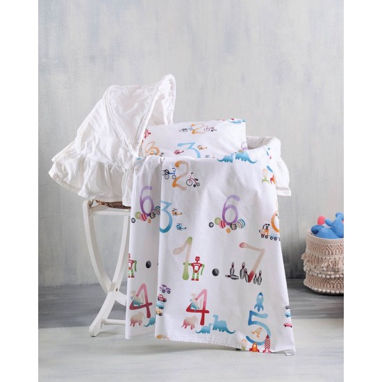 Πάντα Κούνιας Newborn Numbers Cotton Rythmos (43x200) 1Τεμ