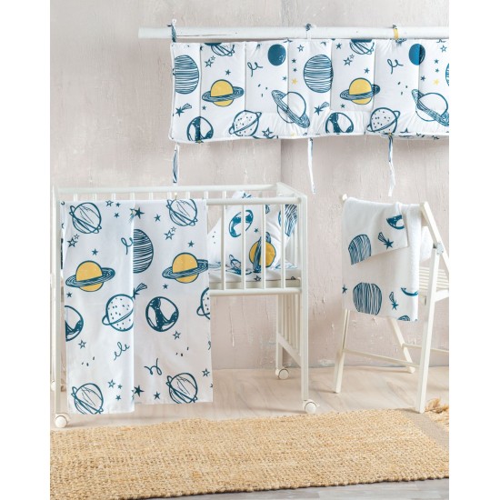 Πάντα Κούνιας Newborn Saturn White Cotton Rythmos (43x200) 2Τεμ Πάντα Κούνιας Newborn Saturn White Cotton Rythmos (43x200) 2Τεμ