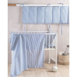 Σεντόνια Βρεφικά Κούνιας Σετ Newborn Motiv D.Blue Cotton Rythmos (120x160) 3Τεμ