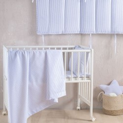 Παπλωματοθήκη Βρεφική Κούνιας Σετ Newborn Motiv L.Blue Cotton Rythmos (110x160) 2Τεμ