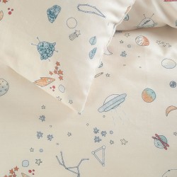Παπλωματοθήκη Παιδική Μονή Σετ Kids Symbol Universe Ecru Cotton Rythmos (160x250) 2Τεμ
