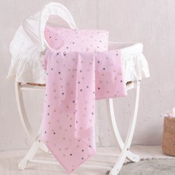 Σεντόνι Λίκνου New Born Blaze Pink Cotton Rythmos (80x110) 1Τεμ