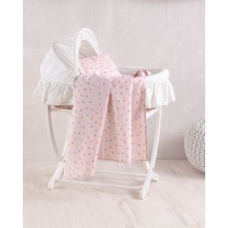 Σεντόνι Λίκνου New Born Tiny Heart Salmon Cotton Rythmos (80x110) 1Τεμ