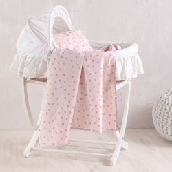 Σεντόνι Λίκνου New Born Tiny Heart Salmon Cotton Rythmos (80x110) 1Τεμ