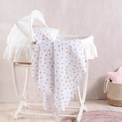 Σεντόνι Λίκνου New Born Tiny Heart White Cotton Rythmos (80x110) 1Τεμ