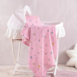 Σεντόνι Λίκνου New Born Venus Pink Cotton Rythmos (80x110) 1Τεμ