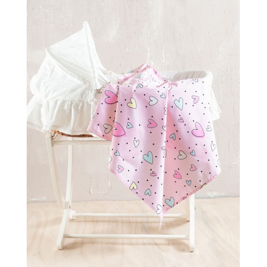 Πάντα Κούνιας Newborn Pop Hearts Cotton Rythmos (43x200) 1Τεμ Πάντα Κούνιας Newborn Pop Hearts Cotton Rythmos (43x200) 1Τεμ