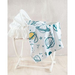 Σεντόνι Λίκνου Newborn Saturn White Cotton Rythmos (80x110) 1Τεμ