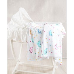 Σεντόνι Λίκνου Newborn Rainbow Cotton Rythmos (80x110) 1Τεμ
