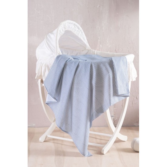 Σεντόνι Βρεφικό Λίκνου Newborn Motiv D.Blue Cotton Rythmos (80x110) 1Τεμ