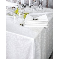 Τραπεζομάντηλο Dining Bensimon White Saten Jacquard Rythmos (140x140) 1Τεμ