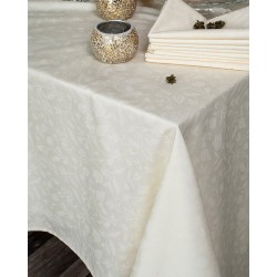 Τραπεζομάντηλο Dining Bensimon Ecru Saten Jacquard Rythmos (140x140) 1Τεμ