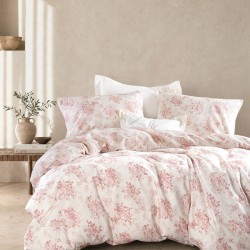 Σεντόνια Μονά Σετ Next Gardenia Pink Polycotton Rythmos (105x205+30 ) Με Λάστιχο 3Τεμ