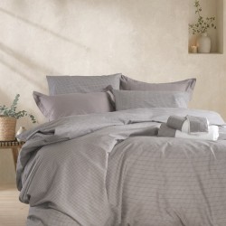 Σεντόνια Μονά Σετ Next Imperial Grey Polycotton Rythmos (105x205+30 ) Με Λάστιχο 3Τεμ