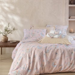 Σεντόνια King Σετ Next Nezure Beige Polycotton Rythmos (260x280) 4Τεμ