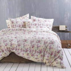Σεντόνια Φανελένια Μονά Σετ Mayfayr Pink Cotton Rythmos (160x260) 3Τεμ