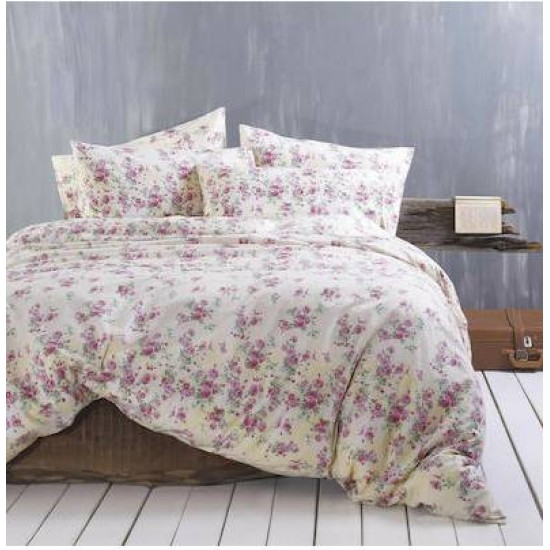 Παπλωματοθήκη Φανελένια  Μονή Σετ Mayfayr Pink Cotton Rythmos (160x250) 2Τεμ