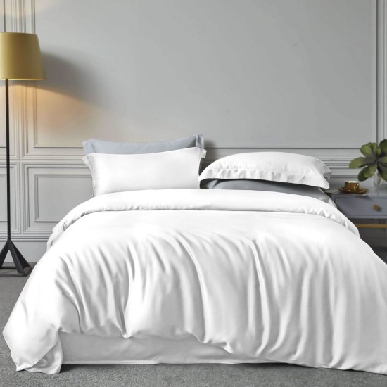 Παπλωματοθήκη King Σετ Bamboo White 300TC Cotton Rythmos (240x260) 3Τεμ