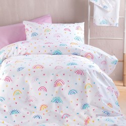 Παπλωματοθήκη Παιδική Μονή Σετ Kids Rainbow Cotton Rythmos (160x250) 2Τεμ