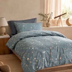 Παπλωματοθήκη Παιδική Μονή Σετ Kids Symbol Universe Blue Cotton Rythmos (160x250) 2Τεμ