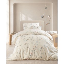 Σεντόνια Παιδικά Μονά Σετ Kids Symbol Universe Ecru Cotton Rythmos (160x260) 3Τεμ