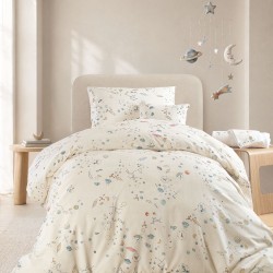 Παπλωματοθήκη Παιδική Μονή Σετ Kids Symbol Universe Ecru Cotton Rythmos (160x250) 2Τεμ