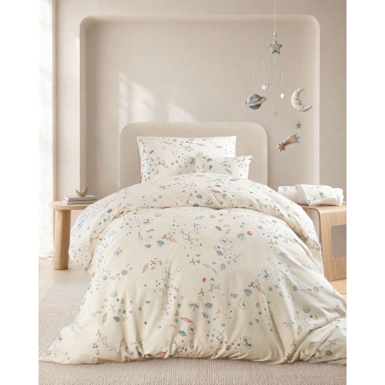 Πάπλωμα Παιδικό Μονό Σετ Kids Symbol Universe Ecru Cotton Rythmos (160x240) 2Τεμ