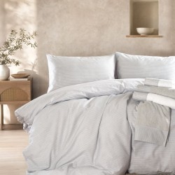 Σεντόνια Υπέρδιπλα Σετ Nova Sand Grey Cotton Rythmos (165x205+30 ) Με Λάστιχο 4Τεμ
