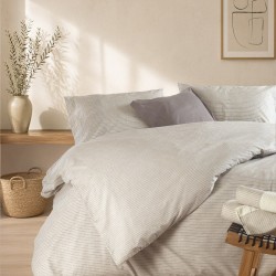 Σεντόνια Υπέρδιπλα Σετ Nova Sand Beige Cotton Rythmos (165x205+30 ) Με Λάστιχο 4Τεμ