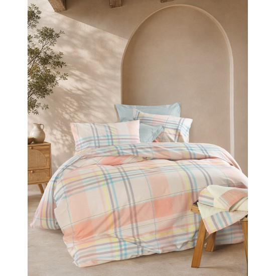 Μαξιλαροθήκες Σετ Nova Frame Salmon Cotton Rythmos (50x70) 2Τεμ